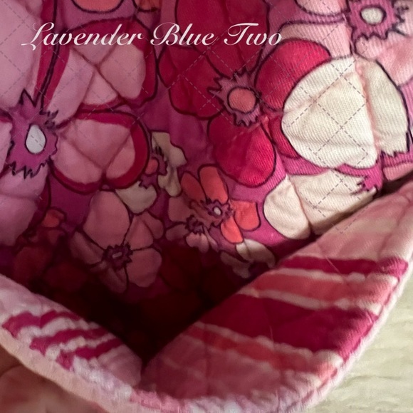 Vintage VERA BRADLEY Power Pink 2003 Drawstring 2 Pocket Backpack Floral White main image 5